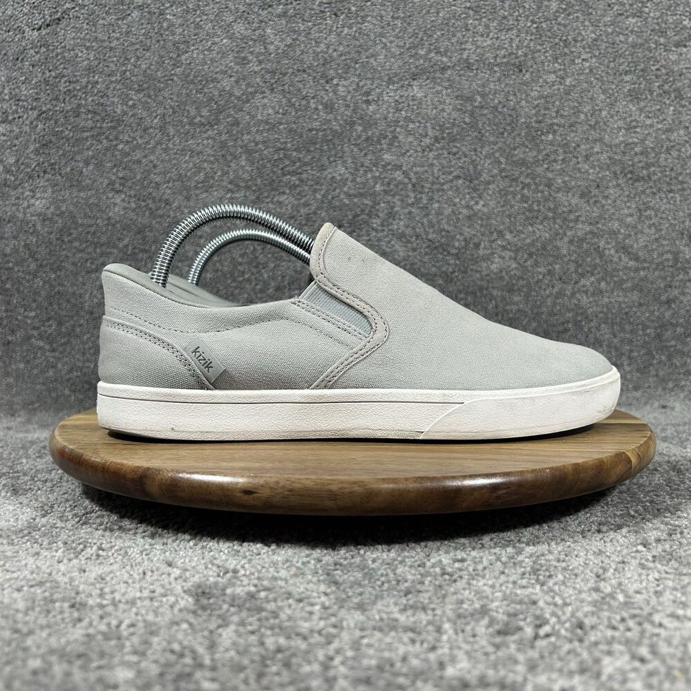 Kizik Venice Men’s Sz 8.5 Women's Sz 10 Gray Canvas Slip On Casual Shoes Used